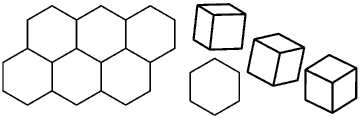  hexagonal grid like a honeycomb