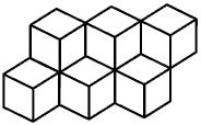  hexagonal grid made from cubes